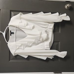 Forever 21 White ruffle blouse